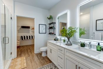 Lighted mirrors in bathrooms